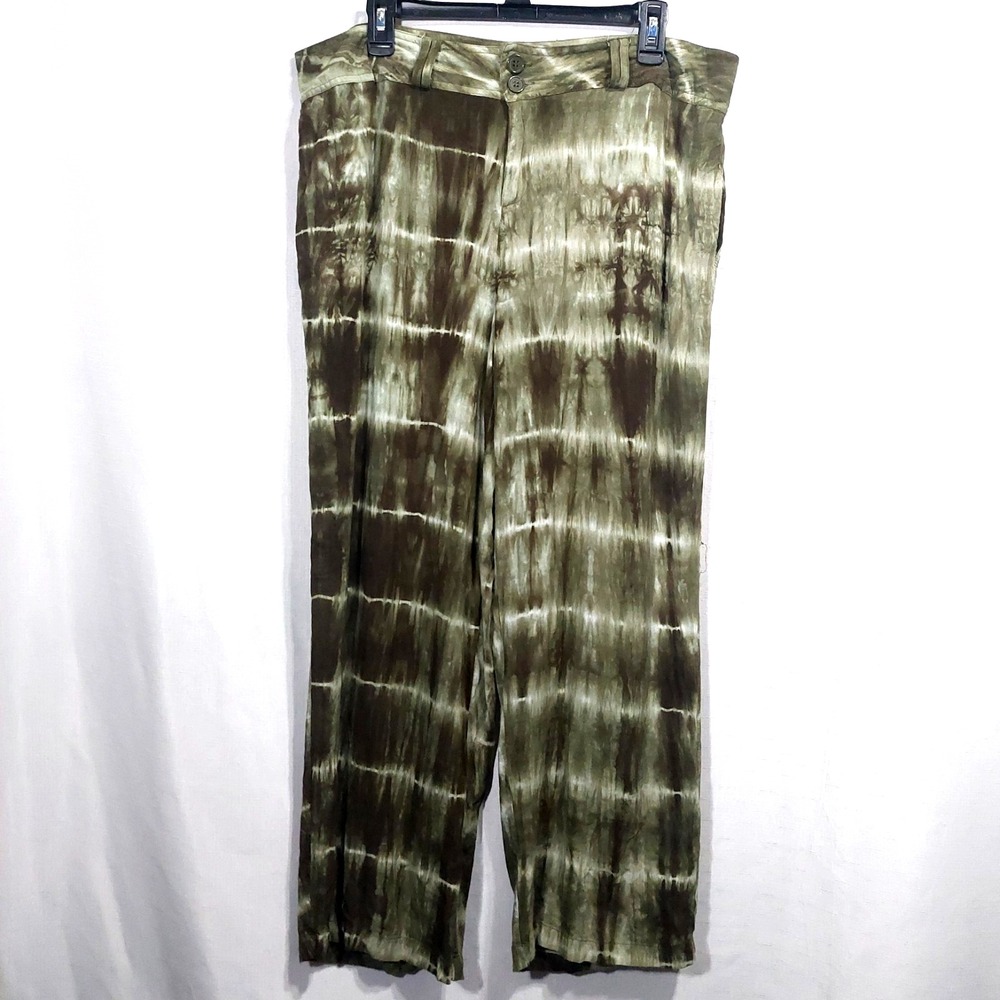 For Cynthia Womens Casual Trouser Pants XL Lightweight Wide Leg Zipper Pockets